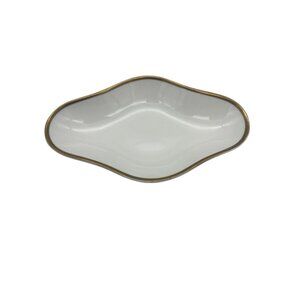 Wedgwood Metallised Bone China Relish Dish White With Gold Trim 6" England
